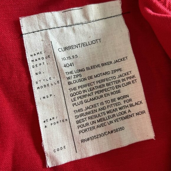 Current/Elliot Denim The Biker Jacket in Victory Red ASO Aria Montgomery - Picture 12 of 16